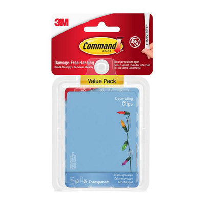 Command 17026CLR-40 Clear Decorating Clips Value Pack 40pk One Colour ...