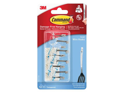 Command 17067CLR-9 Clear Wire Hooks Value Pack (Pack 9) COM17067CLR9