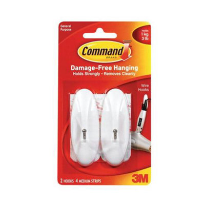 Command 17068 3M Medium Wire Hooks With Command Strips