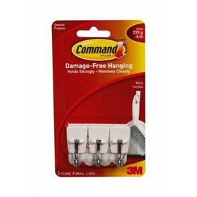 Command General Purpose Adhesive Wire Hooks (Pack of 7) White (One Size)