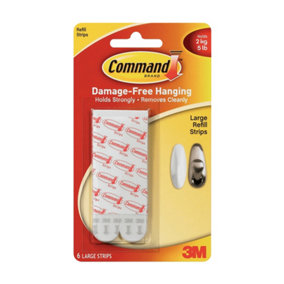 Command Mounting Strips (Pack of 6) White (Large)
