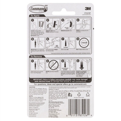 Command Mounting Strips (Pack of 6) White (Large)