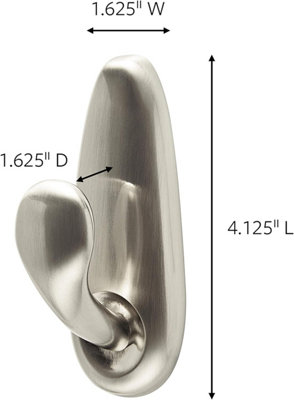 Command™ Outdoor Large Brushed Nickel Metal Hook FC13-BN-AW