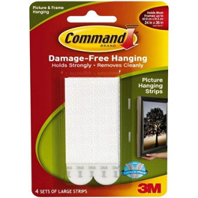 Command Picture Strips (Pack Of 4) White (Large)