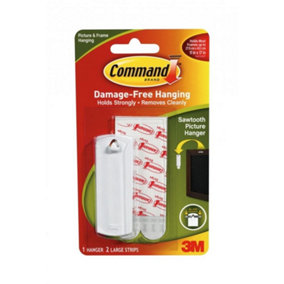 Command Sawtooth Picture Hanger And Strips White (One Size)