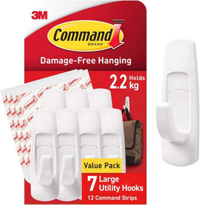 Command White Large Utility Hooks Value Pack GP003-7NA
