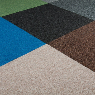 Commercial carpet tiles loop pile Schatex Interloop 2203 Beige hard ...