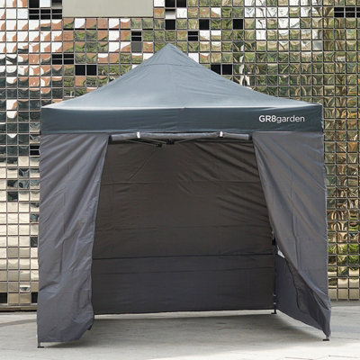 Commercial Grade Grey Pop Up Gazebo Waterproof Heavy Duty Market Stall Tent 3x3m - 4