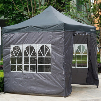 Commercial Grade Grey Pop Up Gazebo Waterproof Heavy Duty Market Stall Tent 3x3m - 8