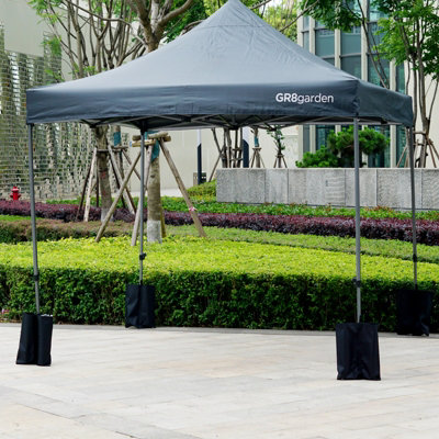 Commercial Grade Grey Pop Up Gazebo Waterproof Heavy Duty Market Stall Tent 3x3m - 9