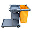 Commercial Janitorial 3-Shelf Cleaning Cart - Cleaners Trolley  on Wheels with  Large Capacity Removable Waste Bag