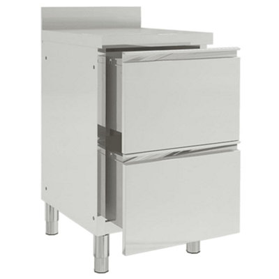 Commercial Kitchen Cabinet with 2 Drawers 50x60x96 cm