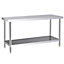 Commercial Stainless Steel Kitchen Work Table Catering Food Prep Table with Under Shelf 150cm