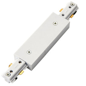 Commercial Track Light Central Connector - 180mm Length - White ABS Rail System