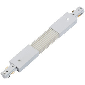 Commercial Track Light Flexible Connector - 300mm Length - White Pc Rail System