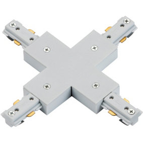 Commercial Track Lighting Cross X-Connector - 182 x 182mm - White Pc Rail System