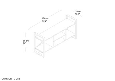 COMMON-A TV Unit/Stand for TVs up to 55"-Modern 120cm TV Stand