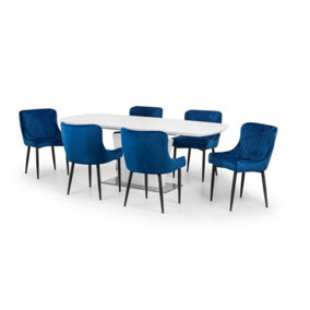 Como and Luxe Blue Modern Dining Set