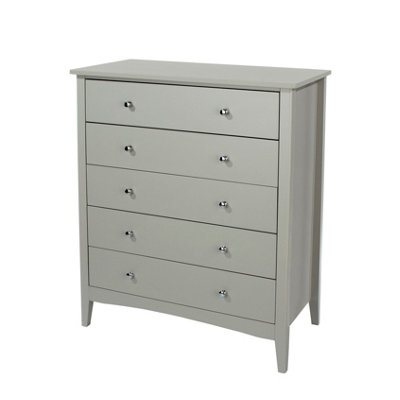 Como Light Grey 5 drawer chest of drawers