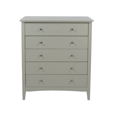 Como Light Grey 5 drawer chest of drawers