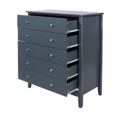 Como Midnight Blue 5 drawer chest