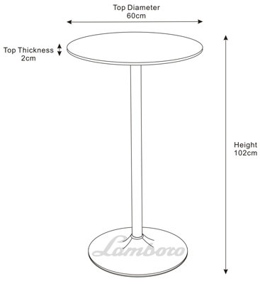 Como Poseur Table with Round Black Glass Top & Chrome Finish Base, 60cm Width