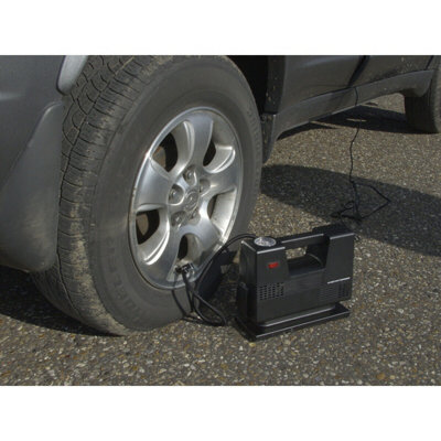 Compact 12V Portable Tire Inflator with Accessories - 200PSI Max Air Pump