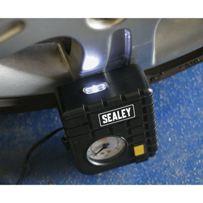 Compact 12V Tyre Inflator and Mini Air Compressor with Work Light for ...
