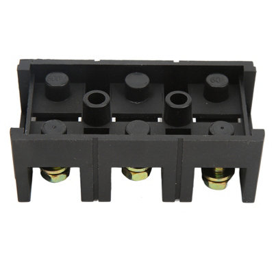 Compact 2-Piece Dual Row Terminal Block,60A 600V with PC Shell for Power Distribution (3 Positions)
