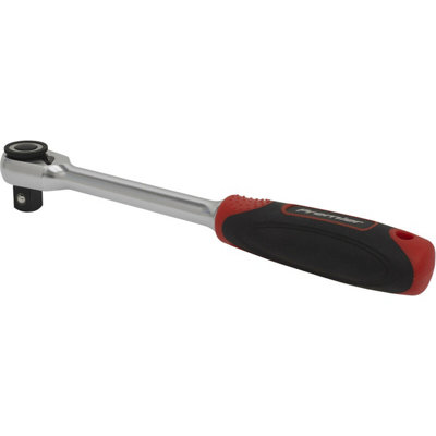 Compact 72-Tooth Ratchet Wrench with Soft Grip - 1/2" Drive and Flip Reverse Feature