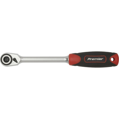 Compact 72-Tooth Ratchet Wrench with Soft Grip - 1/2" Drive and Flip Reverse Feature