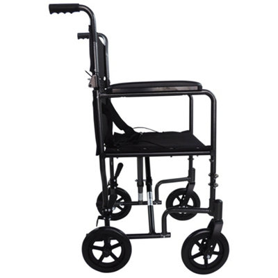 Compact Attendant Propelled Lightweight Aluminium Transit Wheelchair - Hammered