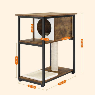 Compact Cat Furniture, Multi-Function End Table with Scratching ...