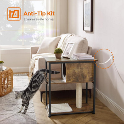 Compact Cat Furniture, Multi-Function End Table with Scratching ...