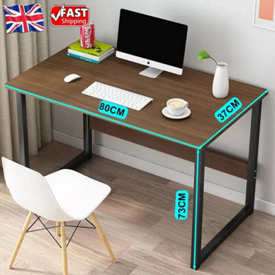 Compact Computer Desk Study Table Home Office Workstation Brown