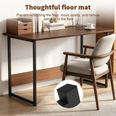 Compact Computer Desk Study Table Home Office Workstation Brown