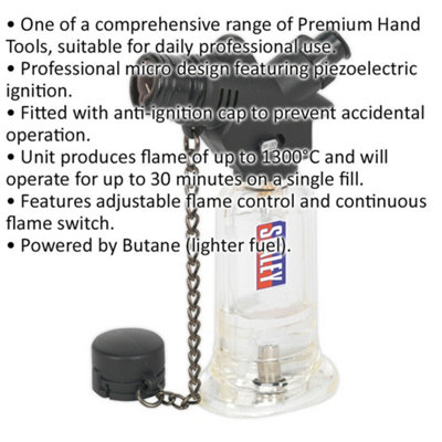 Compact Cordless Heat Torch with Adjustable Flame Control