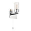 Compact Designer IP44 Rated Bathroom Wall Light Fitting with Tubular Glass Shade