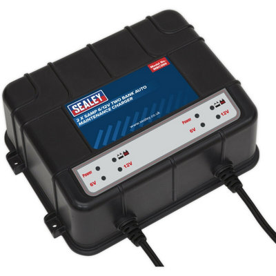 Compact Dual Bank Auto Battery Charger for 6V & 12V - 2 x 5A Output