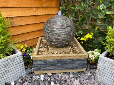 Compact Earth Stone Modern Mains Plugin Powered Water Feature
