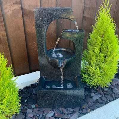Compact Ebony Contemporary Mains Plugin Powered Water Feature