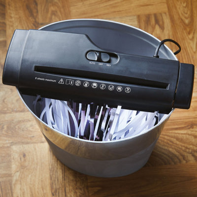 Compact Electric A4 Shredder for Waste Bin - Home or Office Shredding Tool for Paperwork, Bills, Cards, Documents, Mail