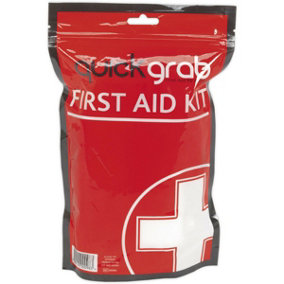 Compact First Aid Grab Bag - Travel Medical Emergency Kit - Resealable