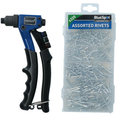 Compact Hand Pop Pot Rivet Riveter Fastening Tool Complete With 320 Alu ...