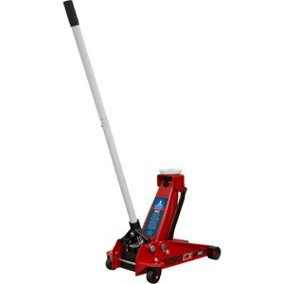 Compact Hydraulic Trolley Jack - 3 Tonne Capacity - 465mm Max Height - Red