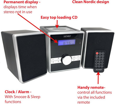 Compact Mini HiFi System with CD Player and Remote Control for Home Audio