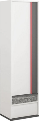 Compact Philosophy Hinged Wardrobe in Grey & White (H)1980mm (W)550mm (D)400mm - Stylish & Functional Storage