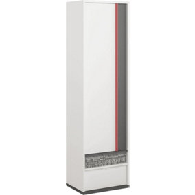 Compact Philosophy Hinged Wardrobe in Grey & White (H)1980mm (W)550mm (D)400mm - Stylish & Functional Storage