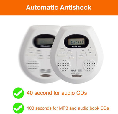 Compact Portable CD Player with Speakers, MP3 Playback, and Bass Boost ...