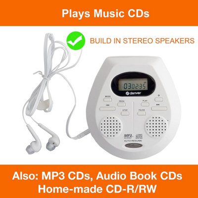 Compact Portable CD Player with Speakers, MP3 Playback, and Bass Boost ...